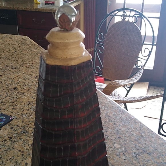 Very Unique Piece Wooden Box and Candle Stick - Picture 2 of 6